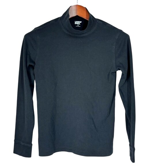 Lands End Women's Black Cotton & Spandex Long Sleeve Shirt Size S - Picture 1 of 4